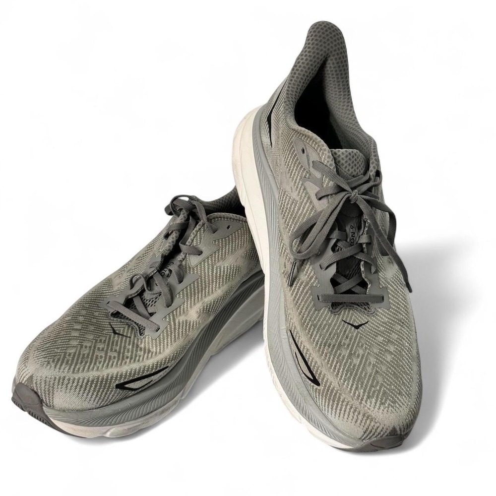 HOKA Clifton 9 Men's 15 D Harbor Mist Black Gray Running Shoes Low Top Athletic